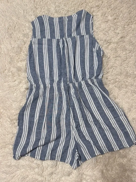 Women’s XL Kelly Renee Sleeveless Blue & White Stripe One-Piece Romper - Picture 5 of 5